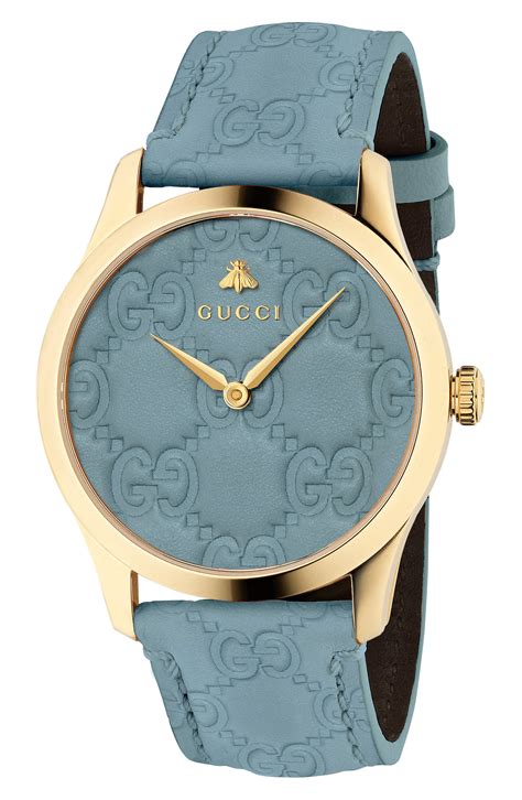 gucci watch leather strap ladies.